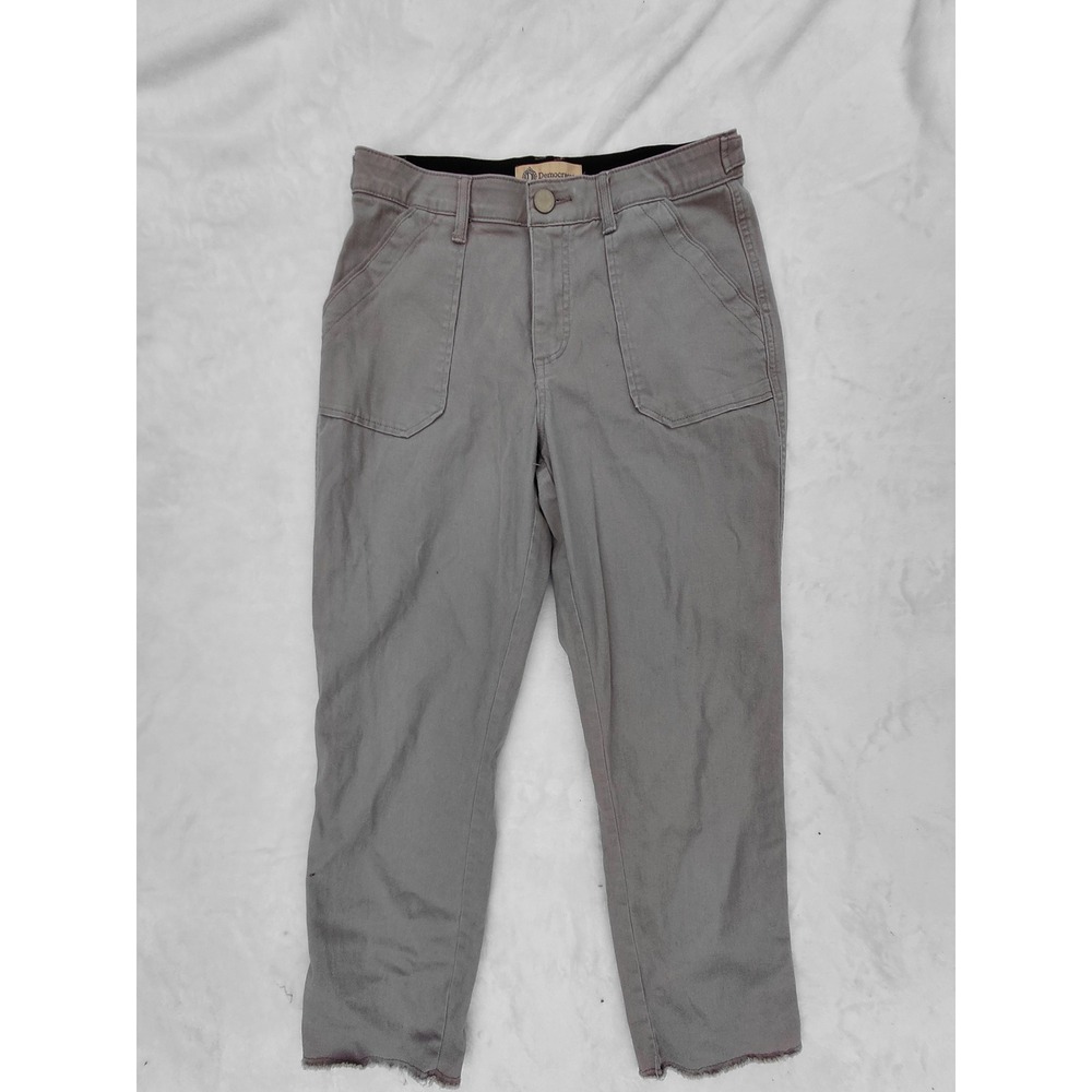 Democracy Ab Technology Utility Pants Taupe Gray Frayed Hem Size 8 High Rise